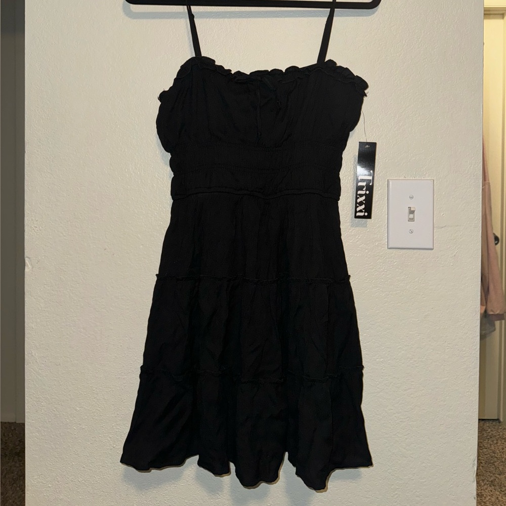 Ruched black dress
